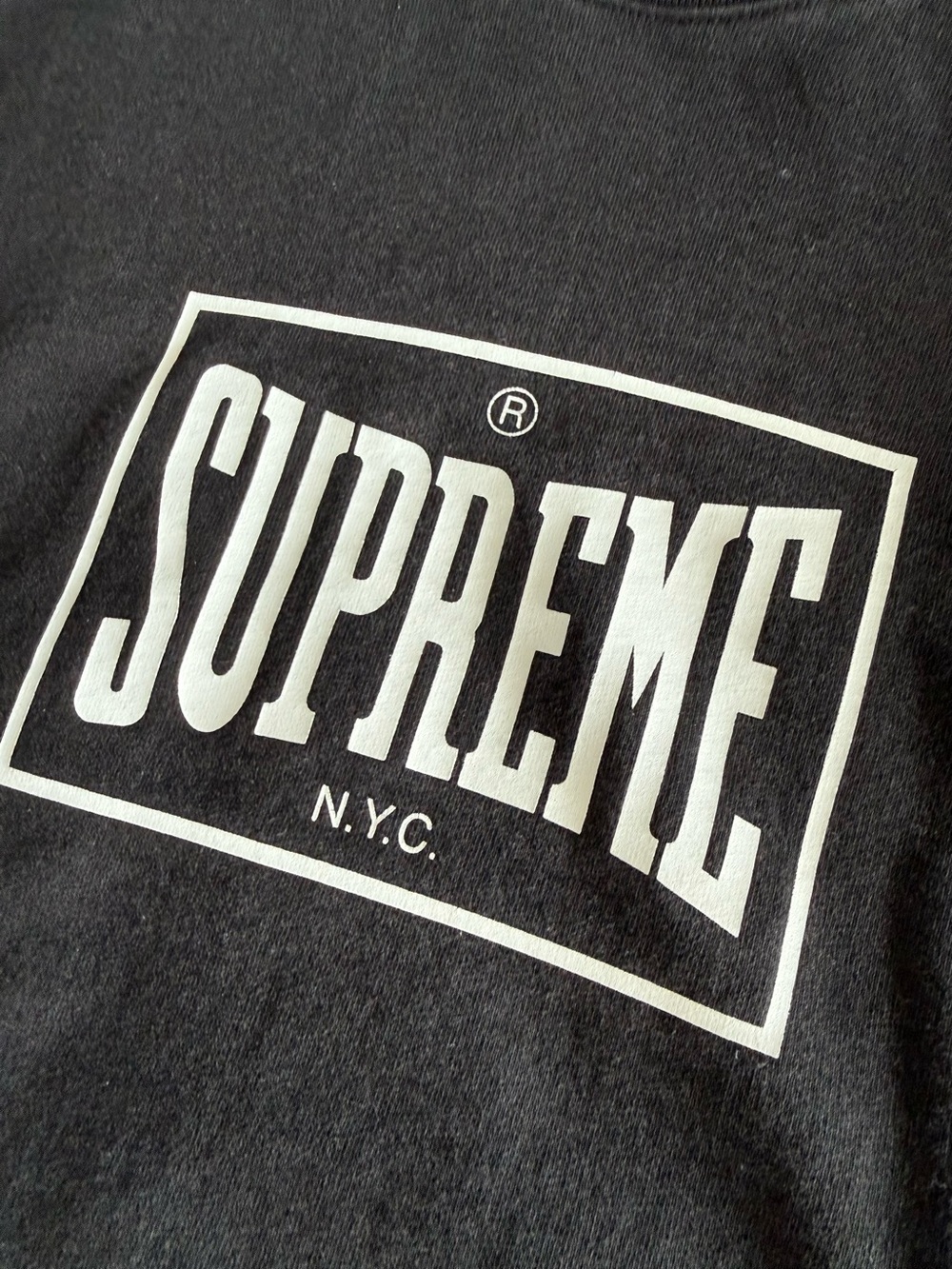 Supreme Black Crewneck with White  Logo